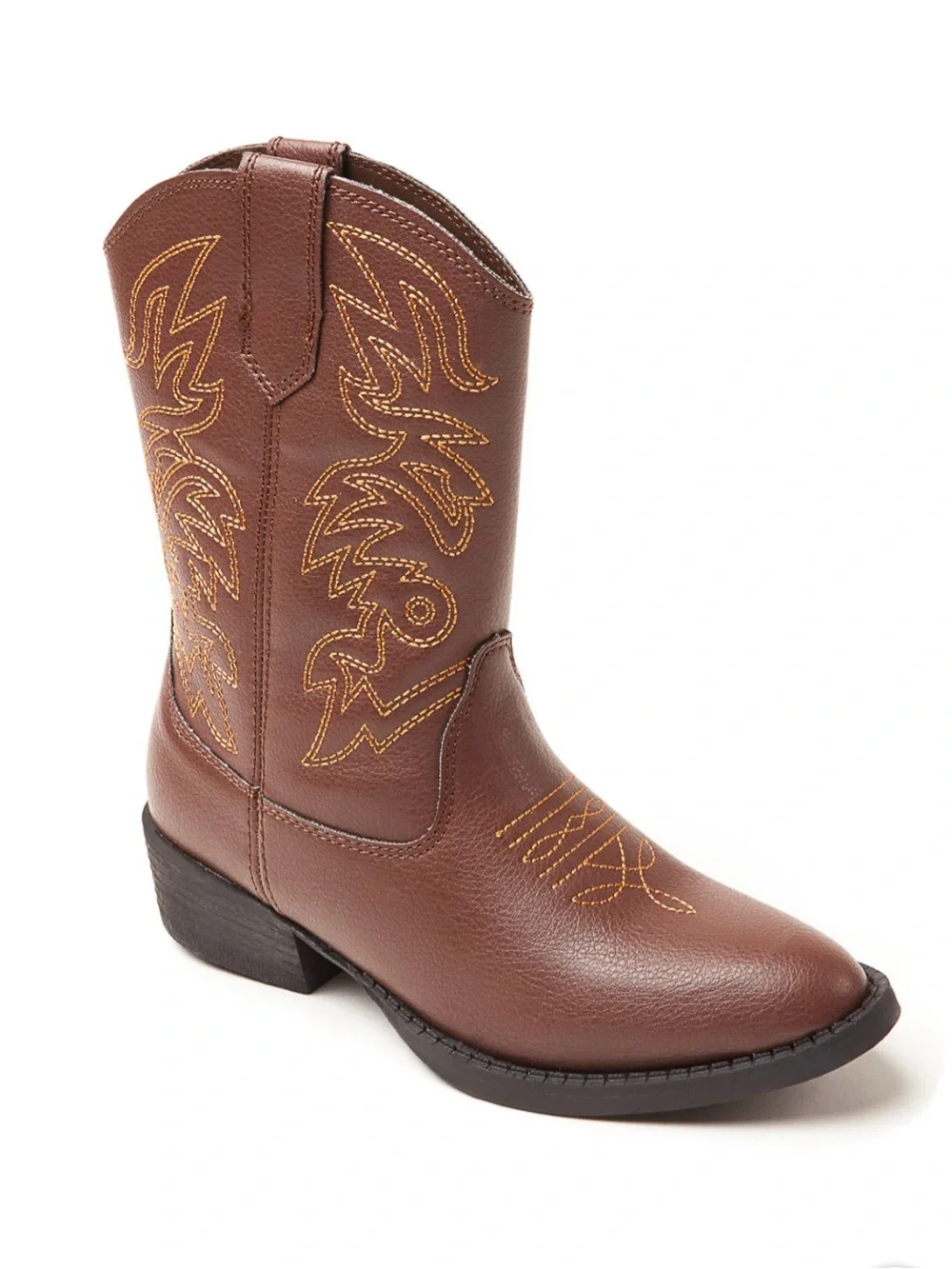 Deer Stags Brown Kids Western Cowboy Boot Gold Stitching Unisex Light New